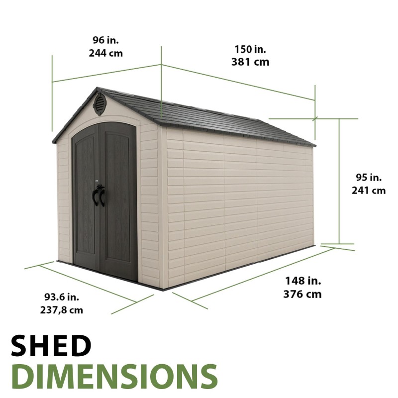 Lifetime 8x12.5 Outdoor Shed Kit W/ Floor (60395) - Image 6