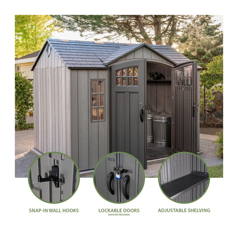 Lifetime Rough Cut 10x8 Outdoor Storage Shed (60334A) - Image 5