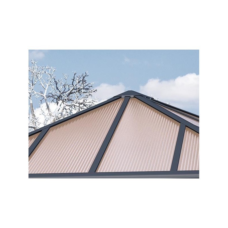 Palram – Canopia 19.5x17 Garda Aluminum Enclosed Gazebo Kit - Gray (HG9185) - Image 4