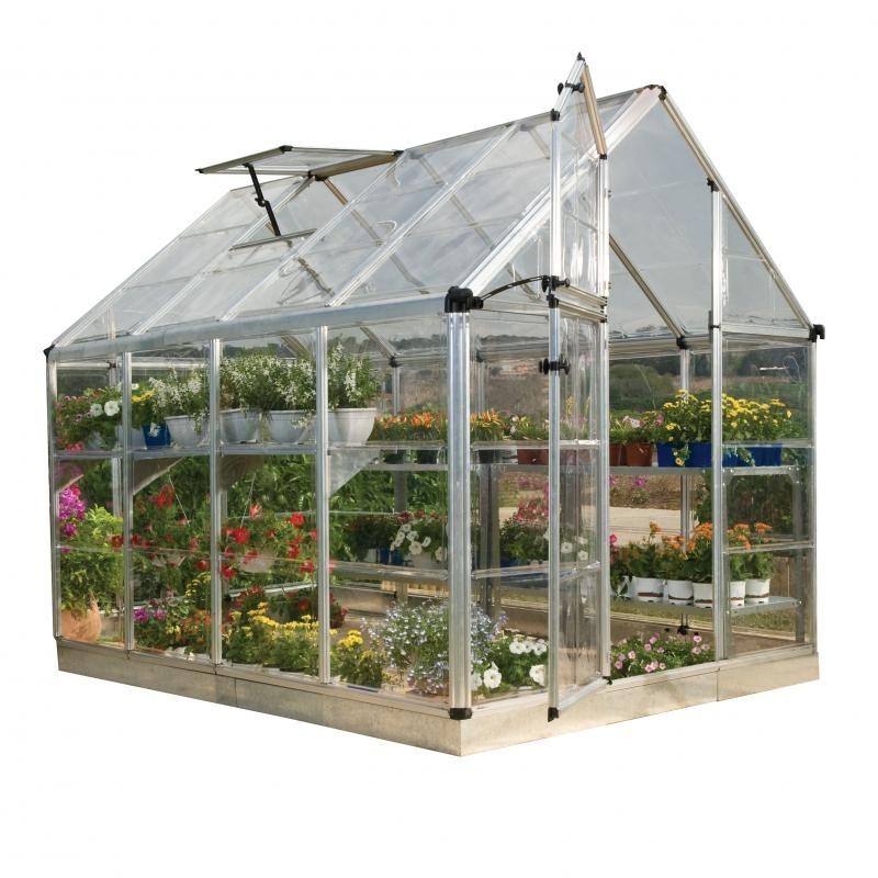 Palram – Canopia 6x8 Snap & Grow Hobby Greenhouse Kit - Silver (HG6008)