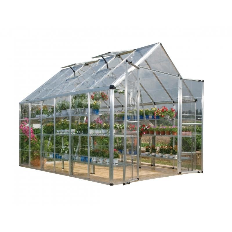 Palram – Canopia 8x12 Snap & Grow Hobby Greenhouse Kit - Silver (HG8012)