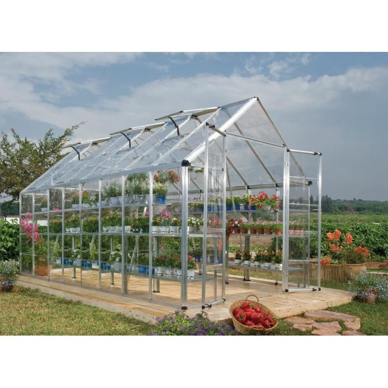 Palram – Canopia 8x16 Snap & Grow Hobby Greenhouse Kit - Silver (HG8016) - Image 3