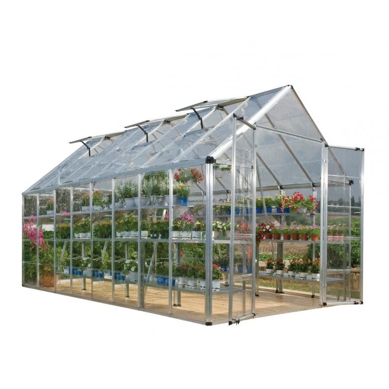 Palram – Canopia 8x16 Snap & Grow Hobby Greenhouse Kit - Silver (HG8016)