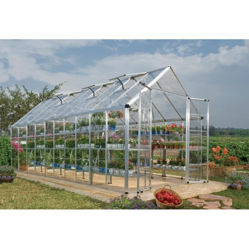 Palram – Canopia 8x20 Snap & Grow Hobby Greenhouse Kit - Silver (HG8020)