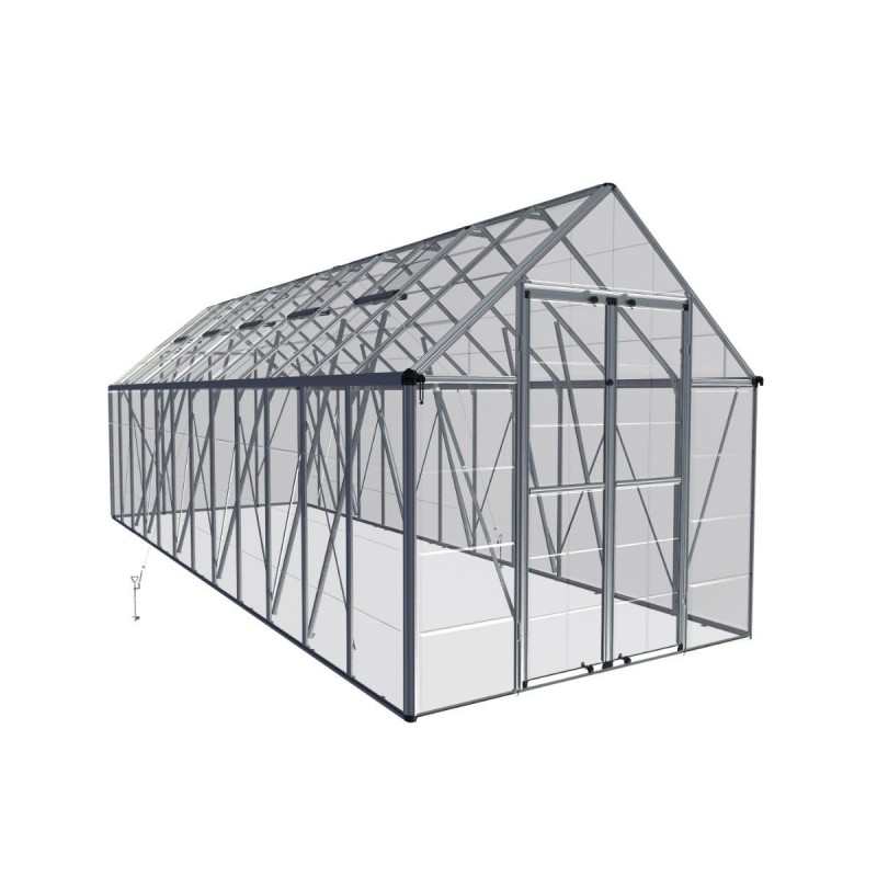 Palram – Canopia 8x24 Snap & Grow Hobby Greenhouse Kit - Silver (HG8024)