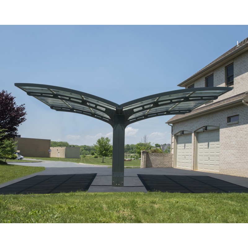 Palram – Canopia Arizona Wave Aluminum & Steel Double Carport - Wing Style (HG9101)