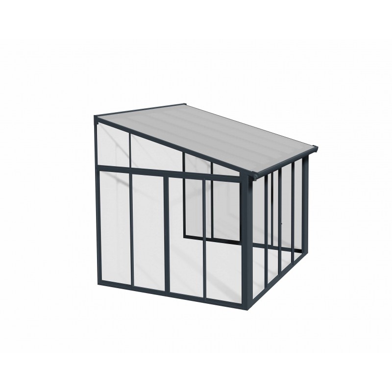 Palram - Canopia SanRemo 10' x 10' Patio Enclosure - Gray/Clear with Screen Doors-(6) (HG9073)