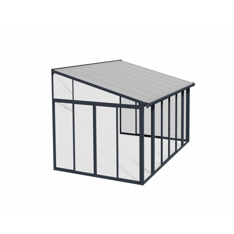 Palram - Canopia SanRemo 10' x 14' Patio Enclosure - Gray/Clear with Screen Doors-(6) (HG9071)