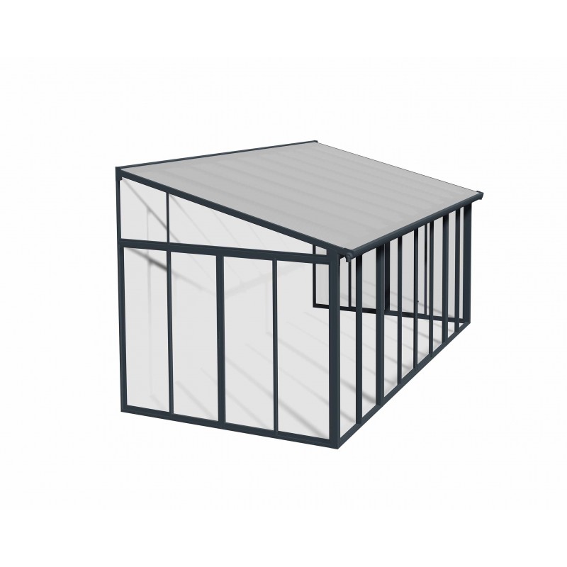 Palram - Canopia SanRemo 10' x 18' Patio Enclosure - Gray/Clear with Screen Doors-(6) (HG9072)