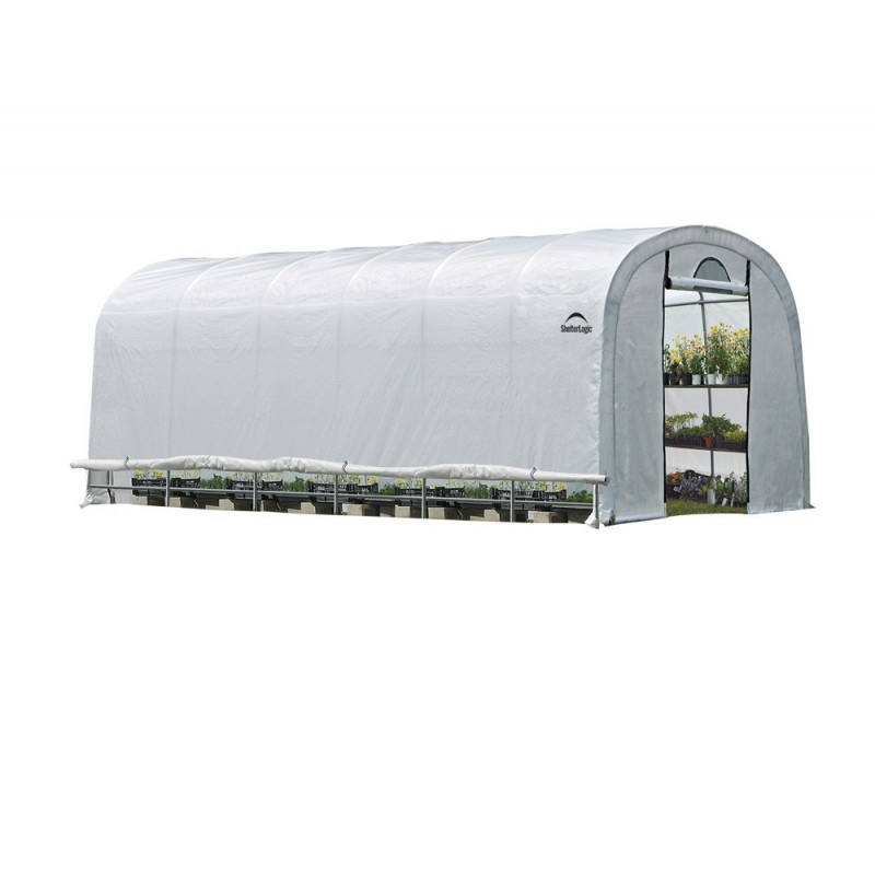 Shelter Logic 12x24x8 GrowIT Heavy Duty Greenhouse Kit W/ Zipper Door - Translucent (70593)
