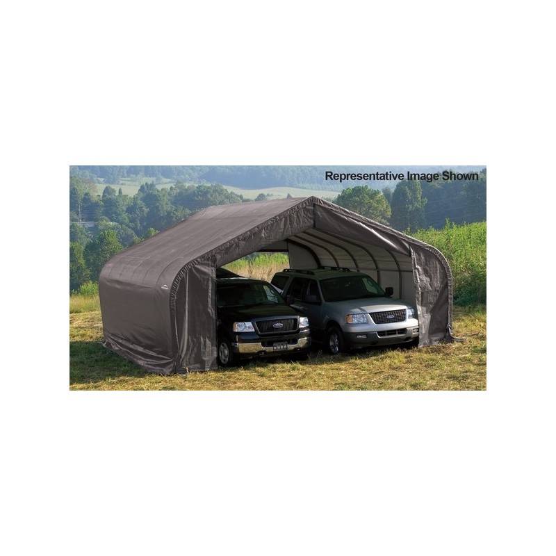 Shelter Logic 22x28x11 Peak Double Wide Instant Garage Kit - Grey (78731)