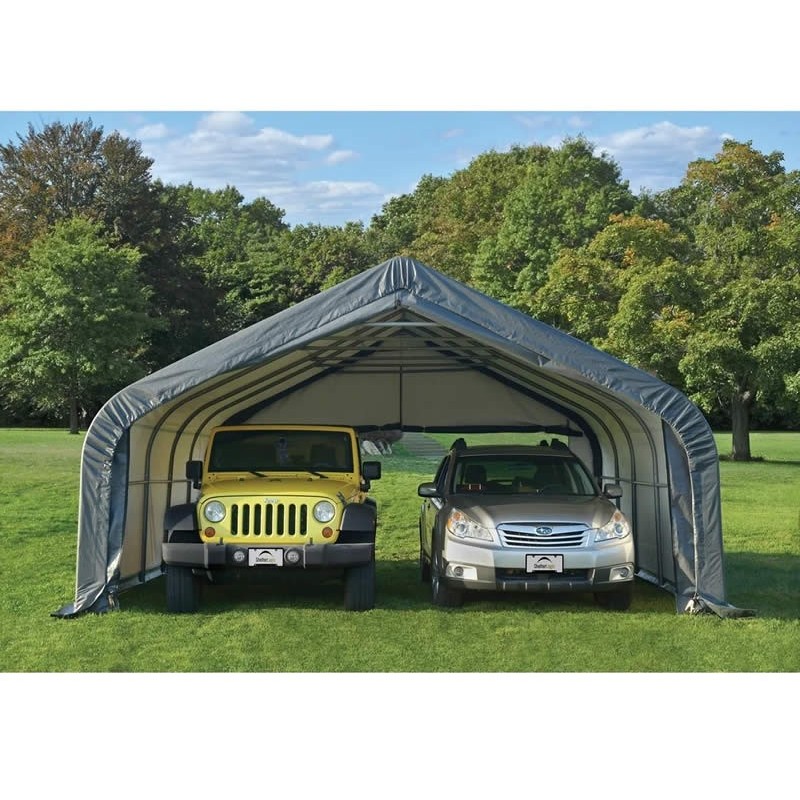 ShelterLogic 18x20x10 Fabric Two Car Garage-In-A-Box Kit - Gray (69499)