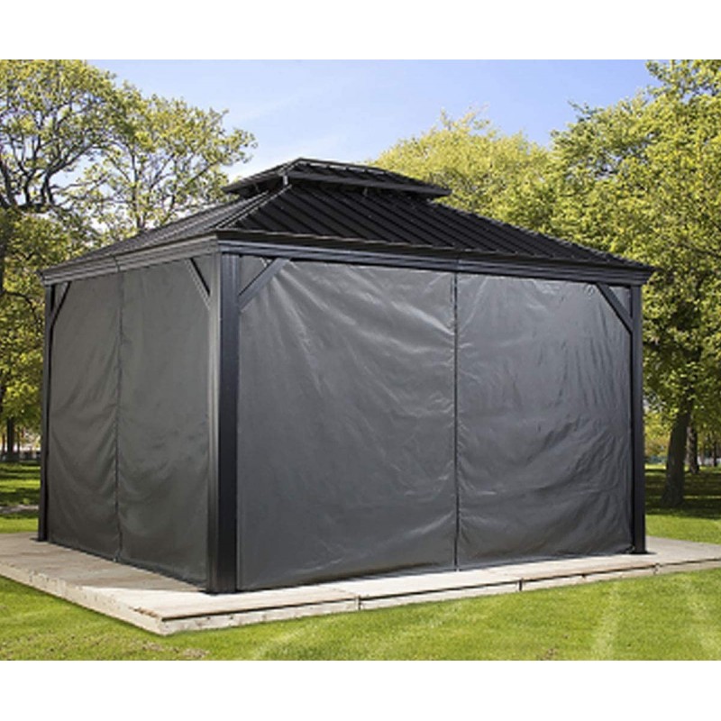 Sojag 12x12 Polyester Monaco, Messina, Mykonos, And Moreno Gazebo Curtains - Gray (135-9163827) - Image 3