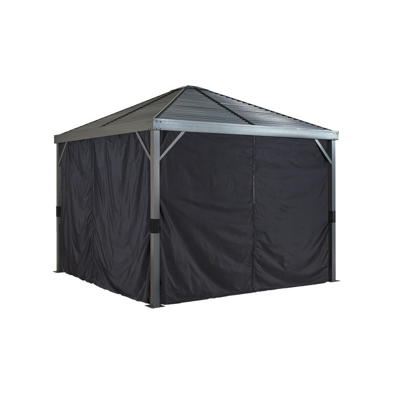 Sojag 8x8 Polyester Sanibel Gazebo Curtains - Black (135-9163902)