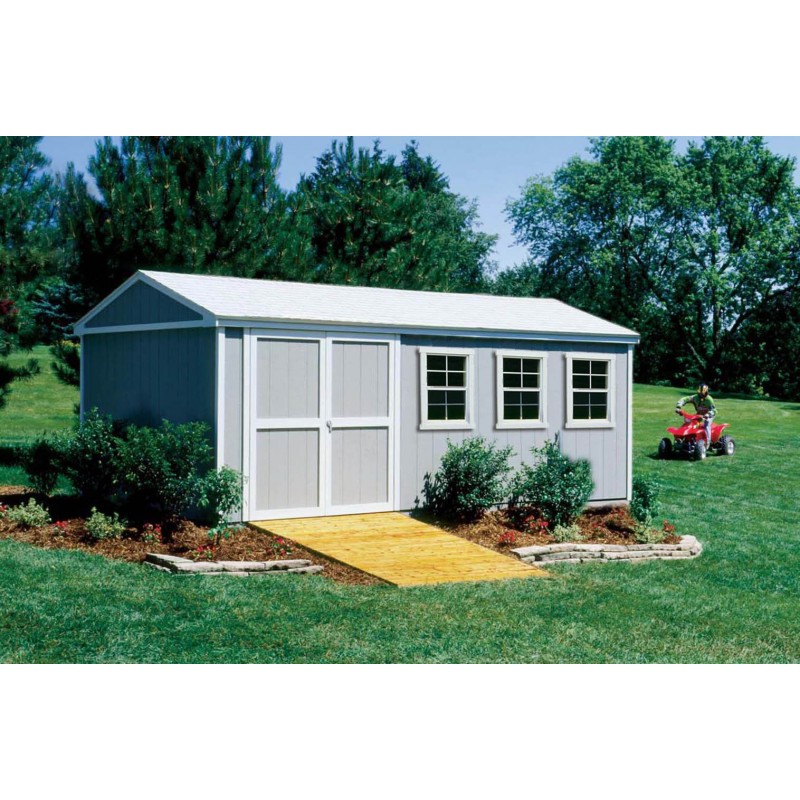 Handy Home Somerset 10x18 Wood Storage Shed Kit With Flexible Door Locations (18416-1)